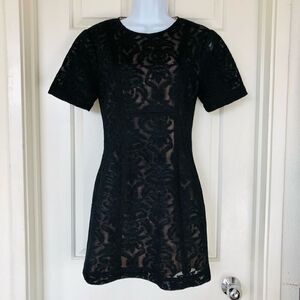 BCBGMAXAZRIA Ceara Black Lace Dress